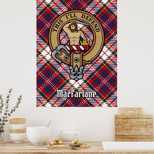 Poster Clan MacFarlane Crest sur le tatan de robe (Cuisine)