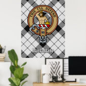 Poster Clan MacFarlane Crest sur tarte noir et blanc (Bureau à domicile)