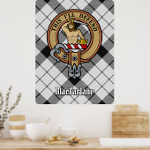 Poster Clan MacFarlane Crest sur tarte noir et blanc (Cuisine)