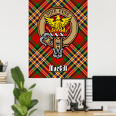 Poster Clan MacGill Crest sur Tartan (Bureau à domicile)