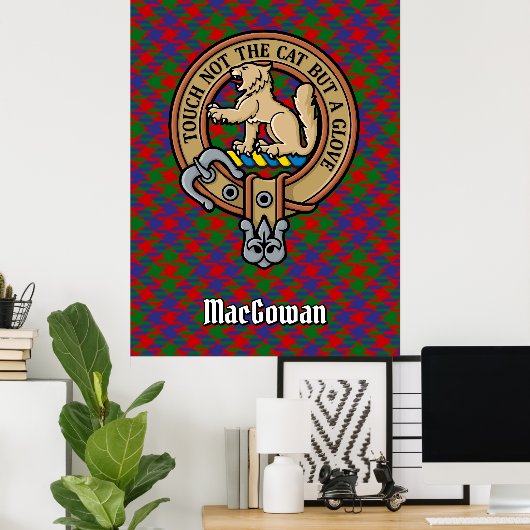 Poster Clan MacGowan Crest sur Tartan (Bureau à domicile)