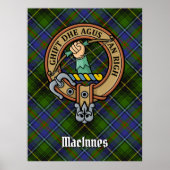 Poster Clan MacInnes Crest sur Tartan (Devant)