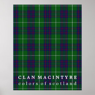 Poster Clan MacIntyre Couleurs de Tartan écossais