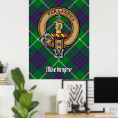 Poster Clan MacIntyre Crest sur Tartan (Bureau à domicile)