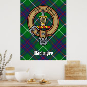 Poster Clan MacIntyre Crest sur Tartan (Cuisine)