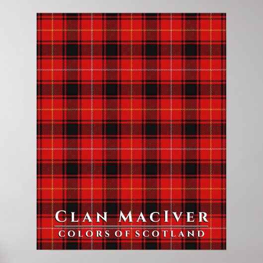Poster Clan MacIver Couleurs écossaises 2 Tartan Plaid (Devant)