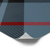 Poster Clan MacKay Crest sur Blue Tartan (Coin)