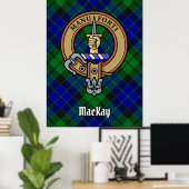Poster Clan MacKay Crest sur Tartan (Bureau à domicile)