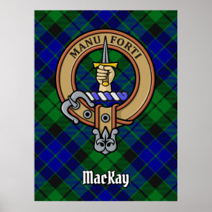 Poster Clan MacKay Crest sur Tartan