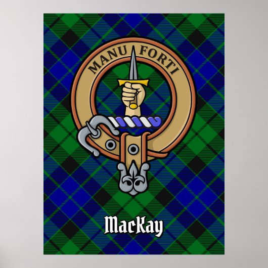 Poster Clan MacKay Crest sur Tartan (Devant)