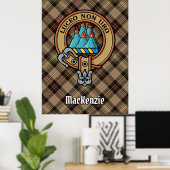 Poster Clan MacKenzie Crest sur la chasse Tartan (Bureau à domicile)