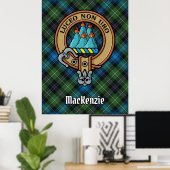 Poster Clan MacKenzie Crest sur Tartan (Bureau à domicile)