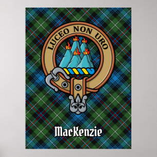 Poster Clan MacKenzie Crest sur Tartan
