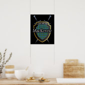 Poster Clan MacKenzie Tartan Scottish Shield & Swords (Cuisine)