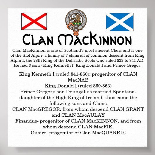 Poster Clan MacKinnon et Siol Alpin - Les 7 Clans (Devant)
