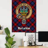 Poster Clan MacLachlan Crest sur Tartan (Bureau à domicile)