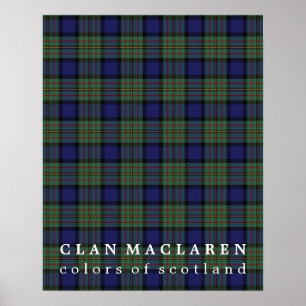 Poster Clan MacLaren Couleurs de Tartan écossais