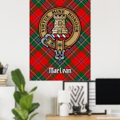 Poster Clan MacLean Crest sur Tartan (Bureau à domicile)