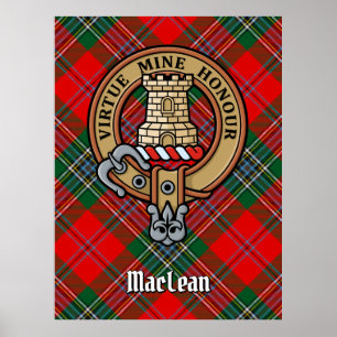 Poster Clan MacLean Crest sur Tartan