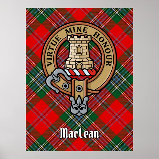 Poster Clan MacLean Crest sur Tartan (Devant)