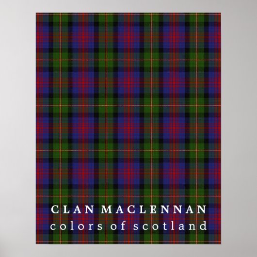 Poster Clan MacLennan Couleurs du Tartan écossais (Devant)