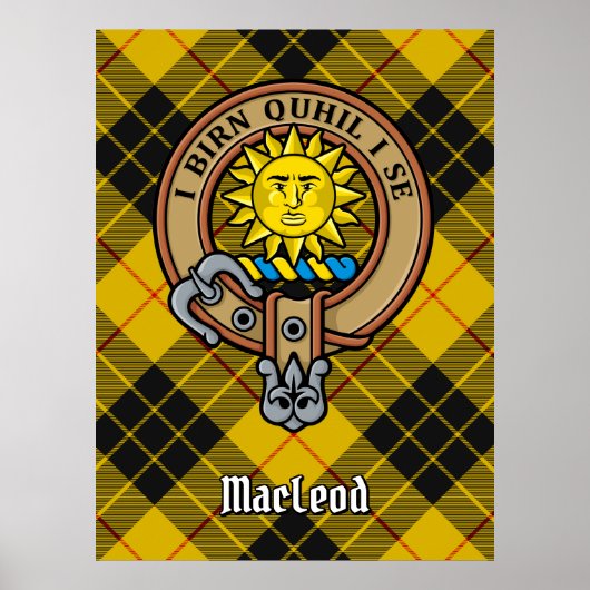 Poster Clan MacLeod de Lewis Crest sur Tartan (Devant)