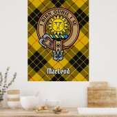 Poster Clan MacLeod de Lewis Crest sur Tartan (Cuisine)