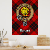 Poster Clan MacLeod de Raasay Crest sur Tartan (Cuisine)