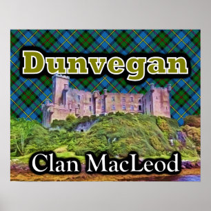 Poster Clan MacLeod Dunvegan Castle Tartan Sky