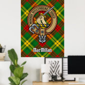 Poster Clan MacMillan Crest sur Tartan (Bureau à domicile)