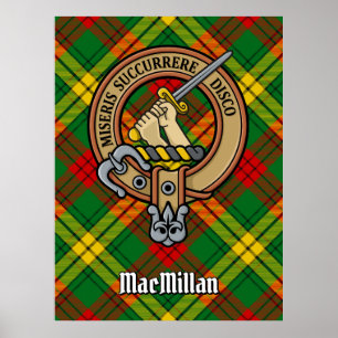 Poster Clan MacMillan Crest sur Tartan