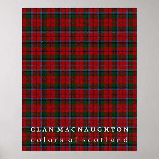 Poster Clan MacNaughton Couleurs du Tartan écossais (Devant)