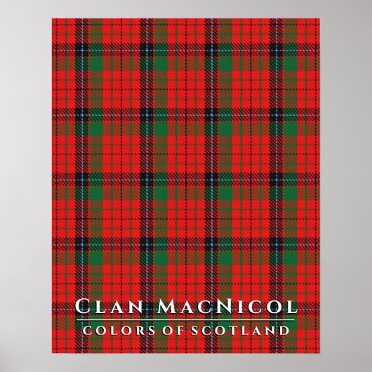Poster Clan MacNicol Colours of Scotland Red Tartan Poste (Devant)