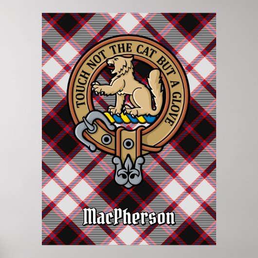 Poster Clan MacPherson Crest sur la chasse Tartan (Devant)