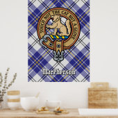 Poster Clan MacPherson Crest sur la robe bleue Tartan (Cuisine)