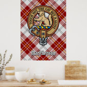 Poster Clan MacPherson Crest sur la robe rouge Tartan (Cuisine)