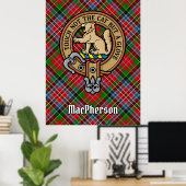Poster Clan MacPherson Crest sur Tartan (Bureau à domicile)