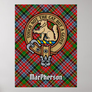 Poster Clan MacPherson Crest sur Tartan
