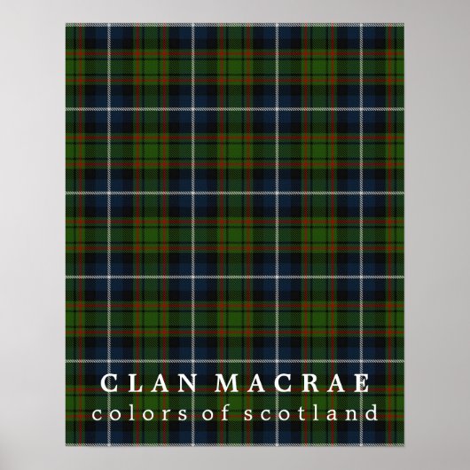 Poster Clan MacRae Couleurs de Tartan écossais (Devant)