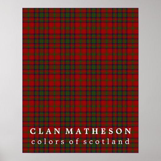Poster Clan Matheson Couleurs écossaises Tartan (Devant)