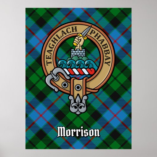 Poster Clan Morrison Crest sur la chasse Tartan (Devant)