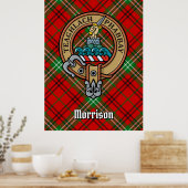 Poster Clan Morrison Crest sur Red Tartan (Cuisine)