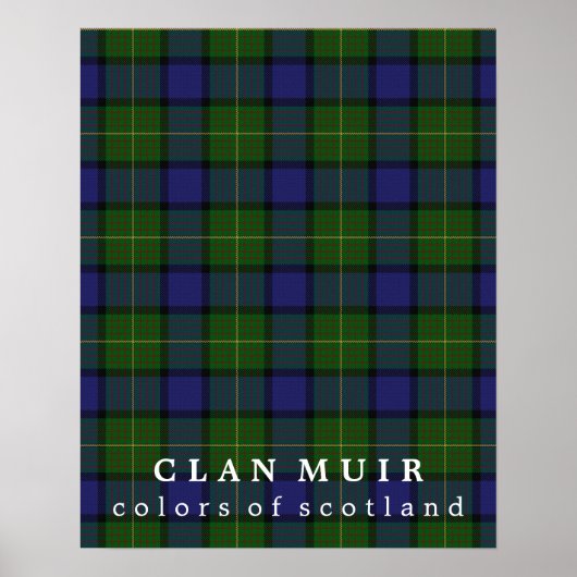 Poster Clan Muir Couleurs écossaises Tartan (Devant)