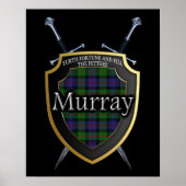 Poster Clan Murray Tartan Bouclier et épées Imprimer (Devant)