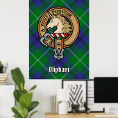 Poster Clan Oliphant Crest sur Tartan (Bureau à domicile)
