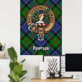 Poster Clan Paterson Crest sur Tartan (Bureau à domicile)