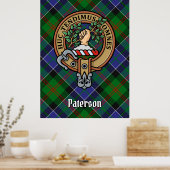 Poster Clan Paterson Crest sur Tartan (Cuisine)