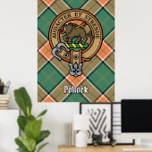 Poster Clan Pollock Crest sur Tartan (Bureau à domicile)