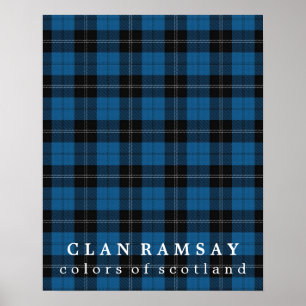 Poster Clan Ramsay Couleurs de Scotland Blue Hunter Tarta