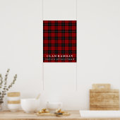 Poster Clan Ramsay Couleurs écossais Rouge Noir Tartan (Cuisine)